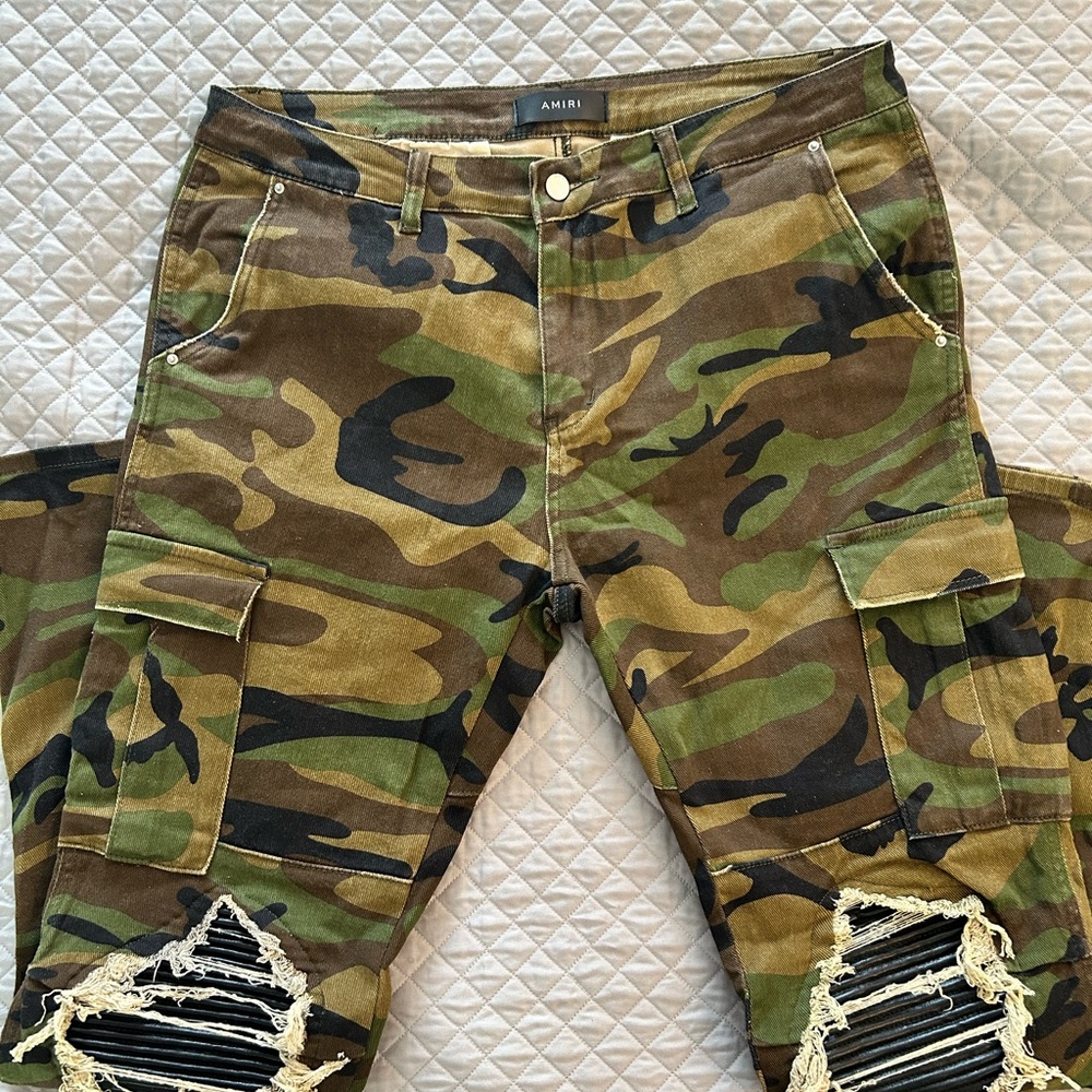 AMIRI Green and Brown Cargo Pants Woodland Style NWOT!!! GREAT DEAL!!!